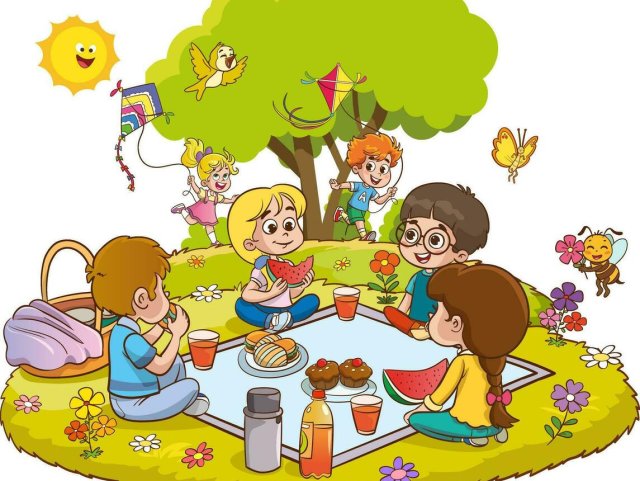 Zahradní piknik se skákacím hradem